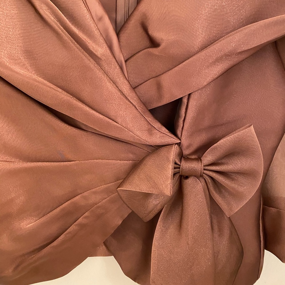 VICTOR COSTA BRONZE COLOR DRESSY BLOUSE - Picture 5 of 6
